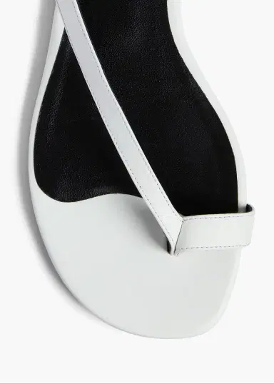 Khaite Aimee Flat Sandal In Optic White Leather | Thumbnail 3 Khaite Aimee Flat Sandal In Optic White Leather | Thumbnail 3