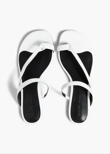 Khaite Aimee Flat Sandal In Optic White Leather | Thumbnail 4 Khaite Aimee Flat Sandal In Optic White Leather | Thumbnail 4