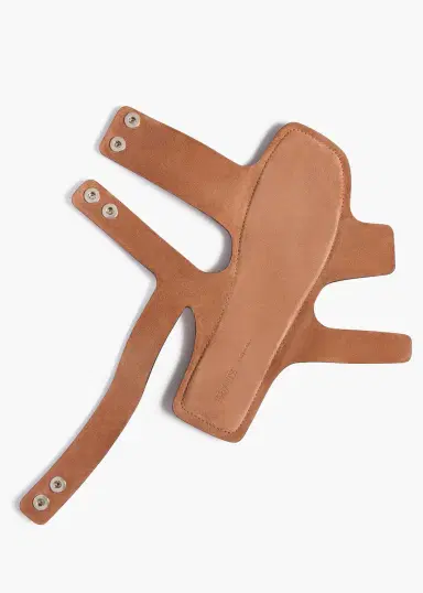 Khaite Boden Sandal In Dark Tan Leather With Silver Studs | Thumbnail 4