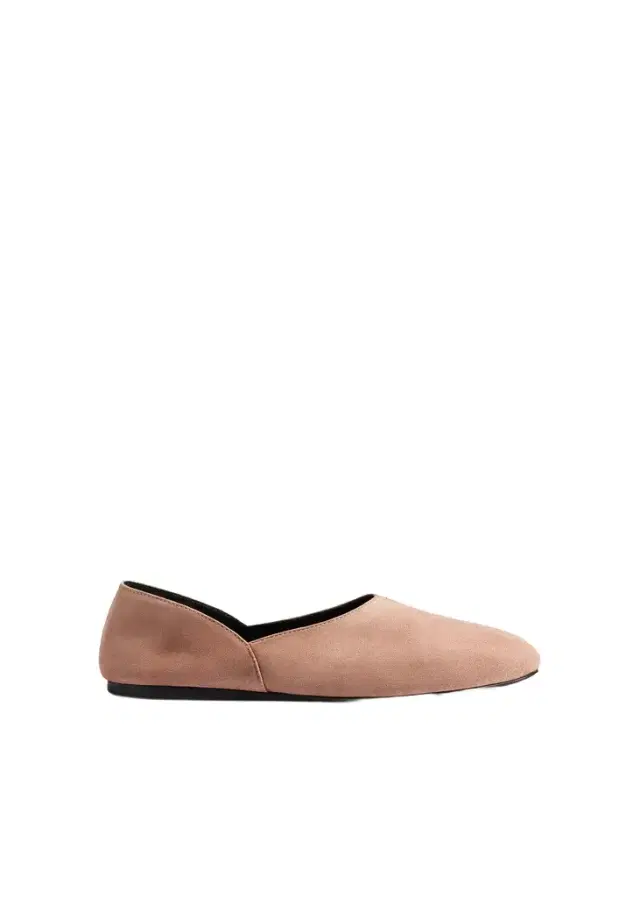 Jane Flat In Dusty Pink Suede