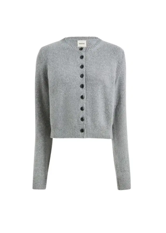 Everheart Cardigan In Fog With Leather Buttons