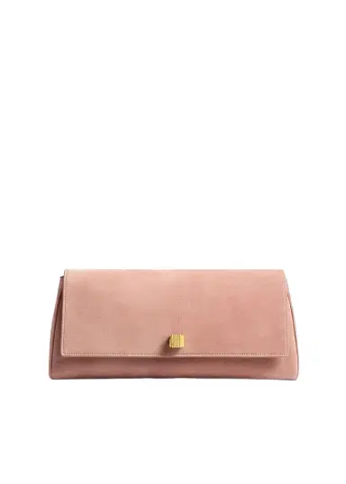 Khaite Audrey Clutch In Dusty Pink Suede | Thumbnail 1 Khaite Audrey Clutch In Dusty Pink Suede | Thumbnail 1