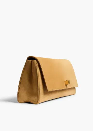Khaite Audrey Clutch In Goldenrod Suede | Thumbnail 4