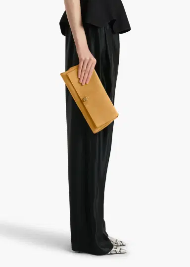 Khaite Audrey Clutch In Goldenrod Suede | Thumbnail 5