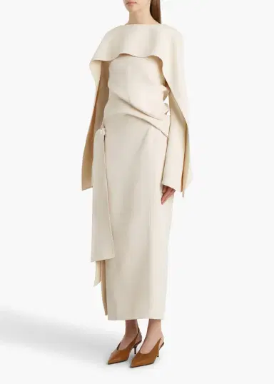 Khaite Yon Dress In Cream | Thumbnail 2