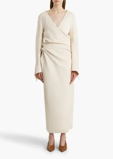 Khaite Yon Dress In Cream | Thumbnail 7