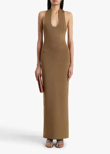 Khaite Mahi Dress In Carob | Thumbnail 2