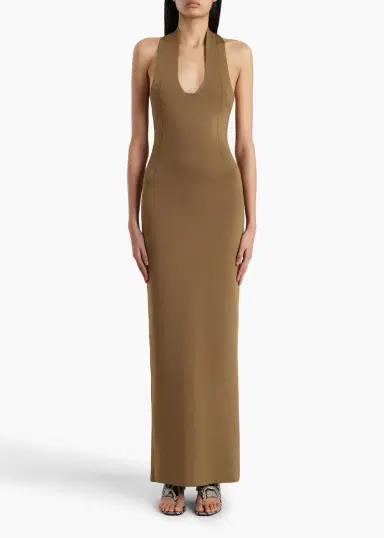 Khaite Mahi Dress In Carob | Thumbnail 3