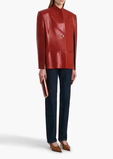Khaite Dolso Jacket In Deep Red Leather | Thumbnail 2