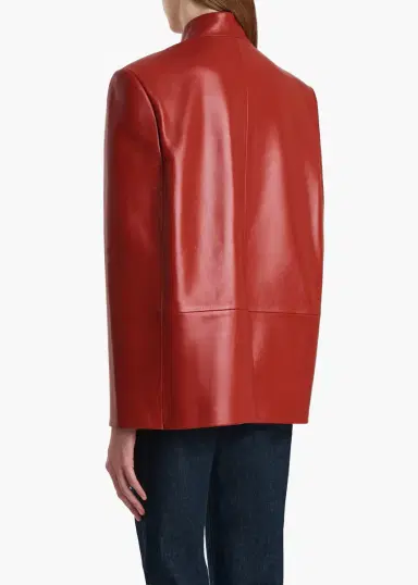 Khaite Dolso Jacket In Deep Red Leather | Thumbnail 4