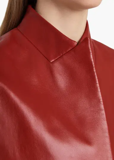 Khaite Dolso Jacket In Deep Red Leather | Thumbnail 5