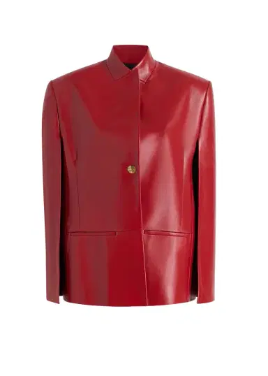 Khaite Dolso Jacket In Deep Red Leather | Thumbnail 1