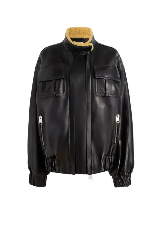 Malone Jacket In Black Leather With Shearling Collar