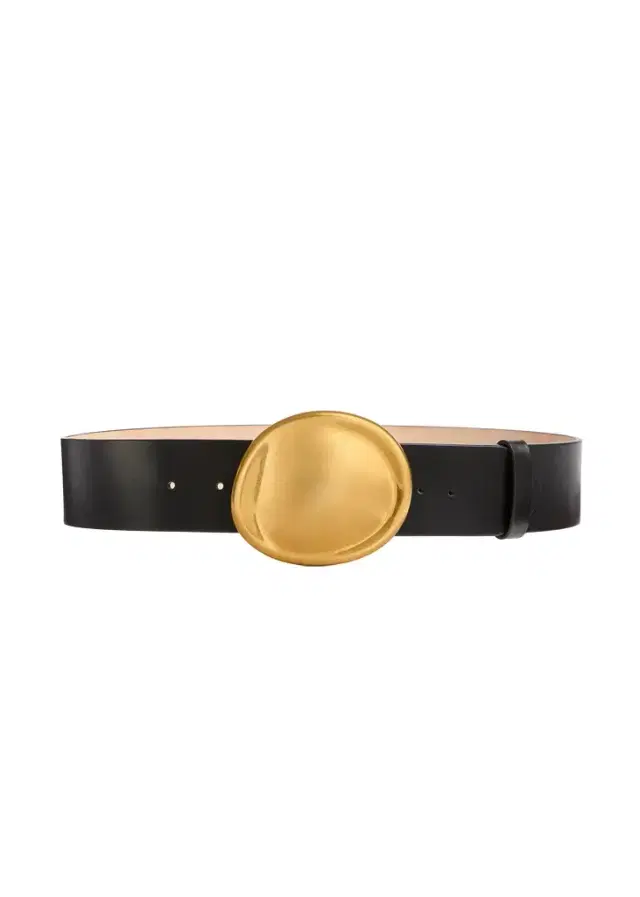 Khaite Keefe Belt In Black Leather With Gold