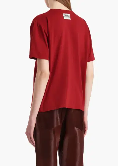 Khaite Mae T-Shirt In Crimson | Thumbnail 4 Khaite Mae T-Shirt In Crimson | Thumbnail 4