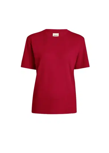 Khaite Mae T-Shirt In Crimson | Thumbnail 1 Khaite Mae T-Shirt In Crimson | Thumbnail 1