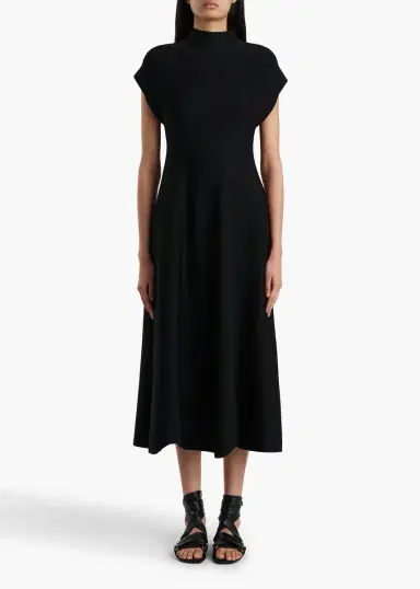 Khaite Lyra Dress In Black | Thumbnail 3