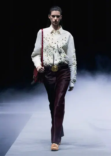 Khaite Callum Pant In Bordeaux Haircalf | Thumbnail 7