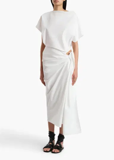 Khaite Fray Dress In Chalk | Thumbnail 2