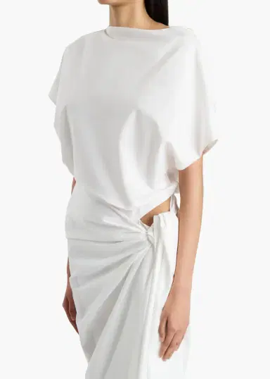 Khaite Fray Dress In Chalk | Thumbnail 4
