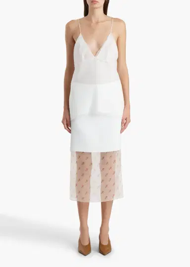 Khaite Sybil Skirt In Chalk With Ditsy Rose Print | Thumbnail 2 Khaite Sybil Skirt In Chalk With Ditsy Rose Print | Thumbnail 2