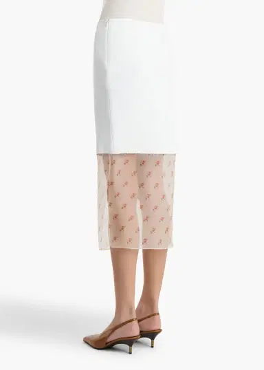 Khaite Sybil Skirt In Chalk With Ditsy Rose Print | Thumbnail 4 Khaite Sybil Skirt In Chalk With Ditsy Rose Print | Thumbnail 4