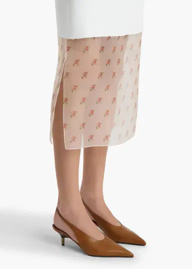 Khaite Sybil Skirt In Chalk With Ditsy Rose Print | Thumbnail 5 Khaite Sybil Skirt In Chalk With Ditsy Rose Print | Thumbnail 5