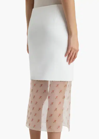 Khaite Sybil Skirt In Chalk With Ditsy Rose Print | Thumbnail 6 Khaite Sybil Skirt In Chalk With Ditsy Rose Print | Thumbnail 6
