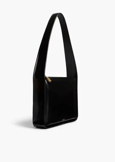 Khaite Lori Squared Bag In Black Crackle Patent Leather | Thumbnail 2 Khaite Lori Squared Bag In Black Crackle Patent Leather | Thumbnail 2