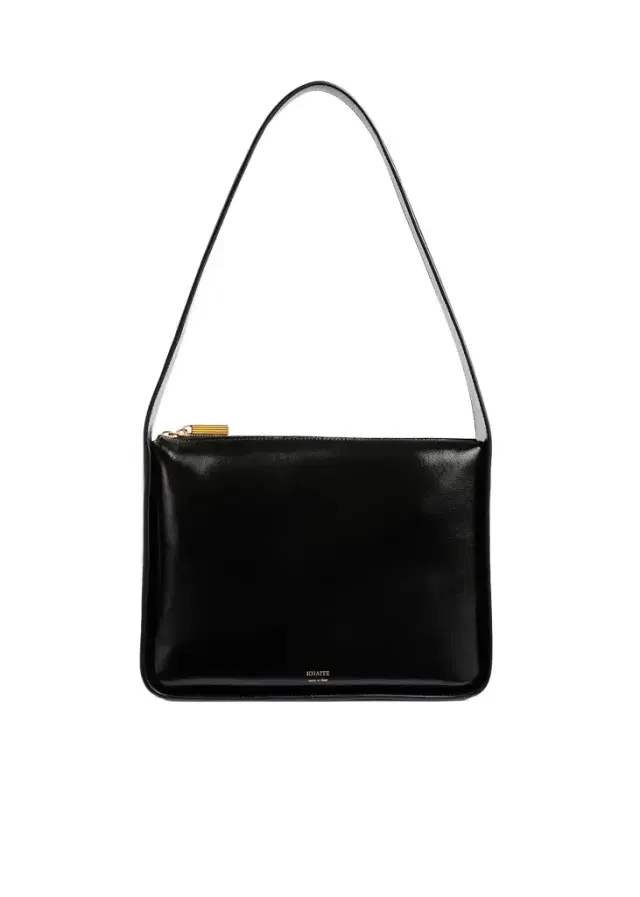 Khaite Lori Squared Bag In Black Crackle Patent Leather