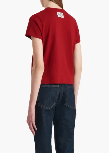 Khaite Emmylou T-Shirt In Crimson | Thumbnail 4 Khaite Emmylou T-Shirt In Crimson | Thumbnail 4