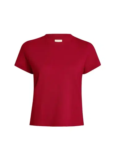 Khaite Emmylou T-Shirt In Crimson | Thumbnail 1 Khaite Emmylou T-Shirt In Crimson | Thumbnail 1
