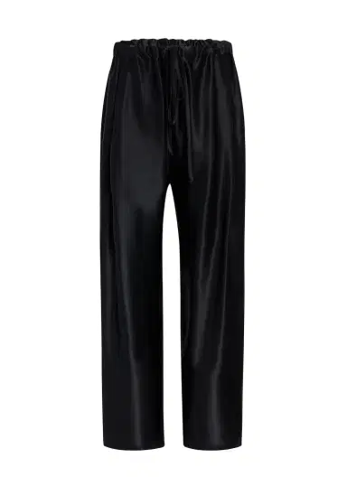 Khaite Rohen Pant In Black Satin | Thumbnail 1 Khaite Rohen Pant In Black Satin | Thumbnail 1