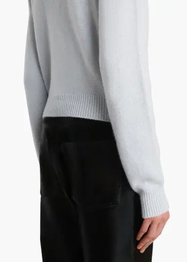 Khaite Everheart Cardigan In Ice Blue With Suede Buttons | Thumbnail 7