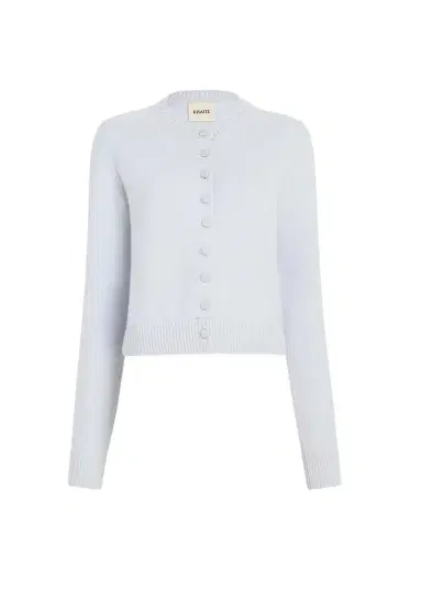 Khaite Everheart Cardigan In Ice Blue With Suede Buttons | Thumbnail 1