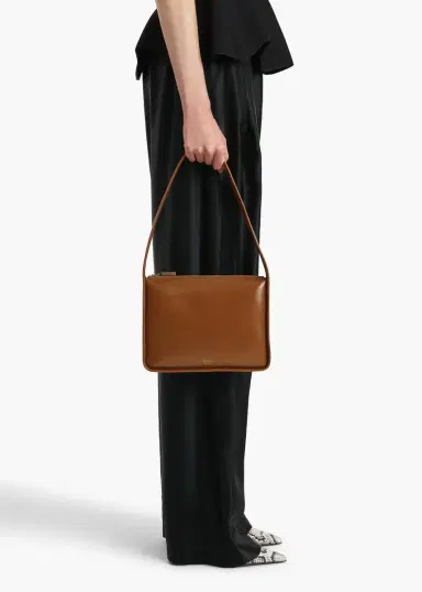 Khaite Lori Squared Bag In Dark Honey Crackle Patent Leather | Thumbnail 4 Khaite Lori Squared Bag In Dark Honey Crackle Patent Leather | Thumbnail 4