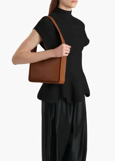 Khaite Lori Squared Bag In Dark Honey Crackle Patent Leather | Thumbnail 5 Khaite Lori Squared Bag In Dark Honey Crackle Patent Leather | Thumbnail 5