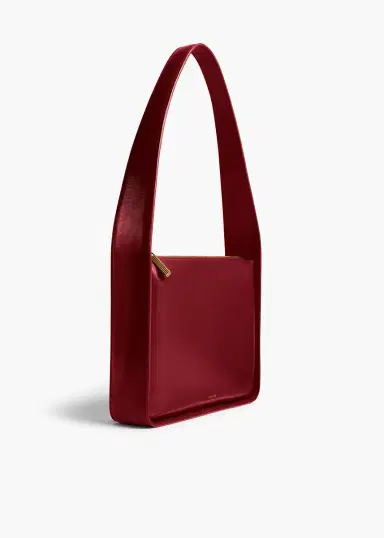 Khaite Lori Squared Bag In Oxblood Crackle Patent Leather | Thumbnail 2 Khaite Lori Squared Bag In Oxblood Crackle Patent Leather | Thumbnail 2