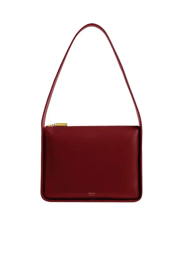 Khaite Lori Squared Bag In Oxblood Crackle Patent Leather