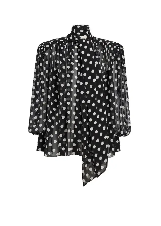 Vali Top In Black With White Dots