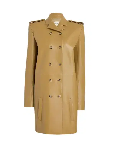 Khaite Sadra Coat In Golden Ochre | Thumbnail 1 Khaite Sadra Coat In Golden Ochre | Thumbnail 1