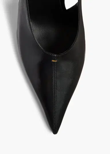 Khaite Bella Low Pump In Black Glazed Leather | Thumbnail 3
