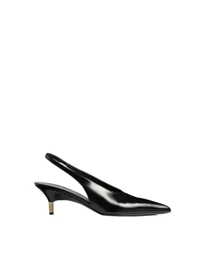 Khaite Bella Low Pump In Black Glazed Leather | Thumbnail 1