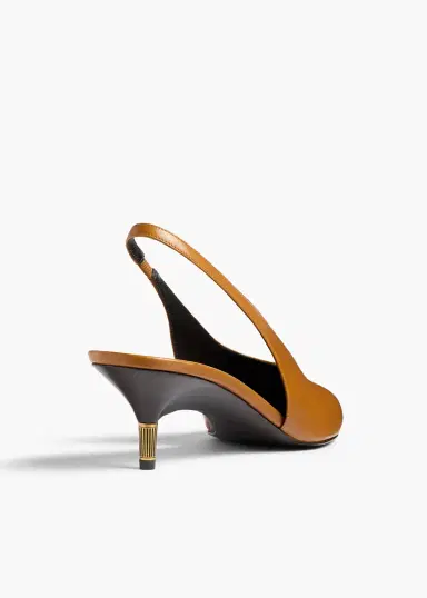 Khaite Bella Low Pump In Cuoio Glazed Leather | Thumbnail 4 Khaite Bella Low Pump In Cuoio Glazed Leather | Thumbnail 4