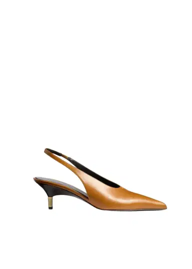 Khaite Bella Low Pump In Cuoio Glazed Leather | Thumbnail 1 Khaite Bella Low Pump In Cuoio Glazed Leather | Thumbnail 1