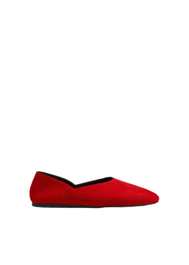 Jane Flat In Lipstick Suede