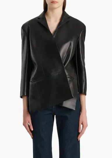 Khaite Palto Jacket In Black Leather | Thumbnail 3 Khaite Palto Jacket In Black Leather | Thumbnail 3