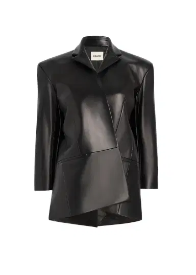Khaite Palto Jacket In Black Leather | Thumbnail 1 Khaite Palto Jacket In Black Leather | Thumbnail 1