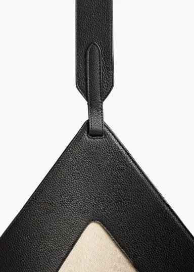 Khaite Medium Lotus Tote In Black Leather And Natural Canvas | Thumbnail 4 Khaite Medium Lotus Tote In Black Leather And Natural Canvas | Thumbnail 4