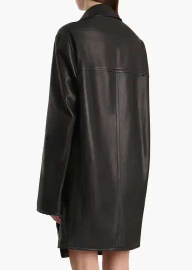 Khaite Harmon Coat In Black Washed Leather | Thumbnail 3 Khaite Harmon Coat In Black Washed Leather | Thumbnail 3
